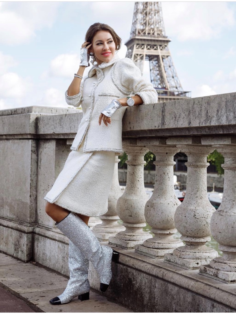 Chanel Silver Glitter Knee High Boots
Paris Fashion Week Iconic Runway 37.5